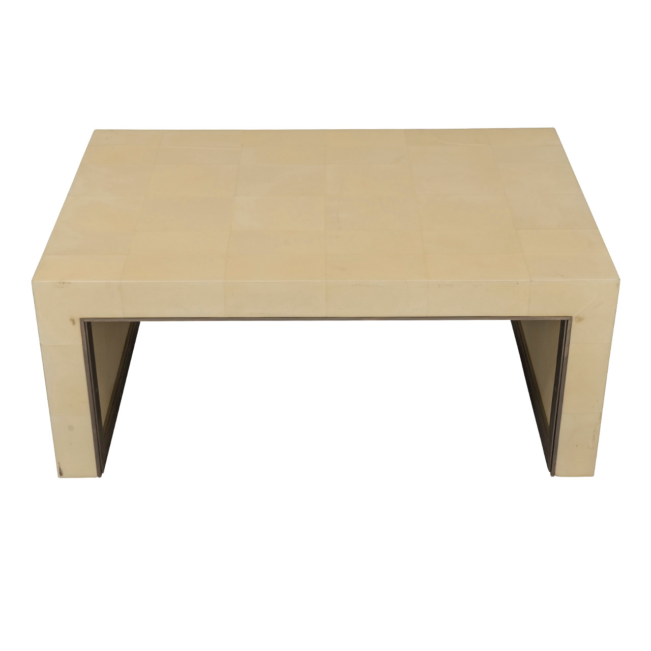 Parchment and White Bronze Cocktail Table by Lorin Marsh