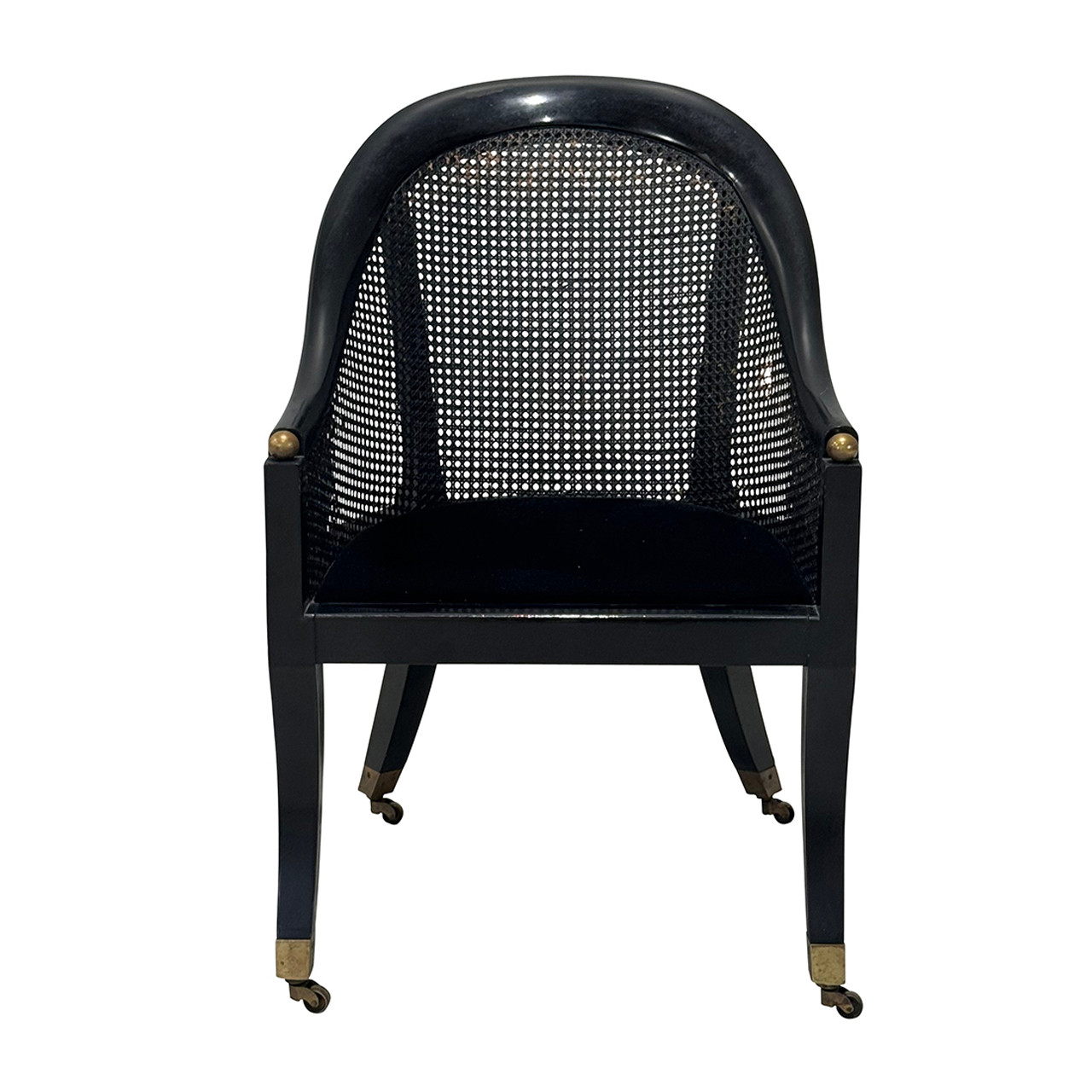 Regency Style Caned Gondola Chair on Casters
