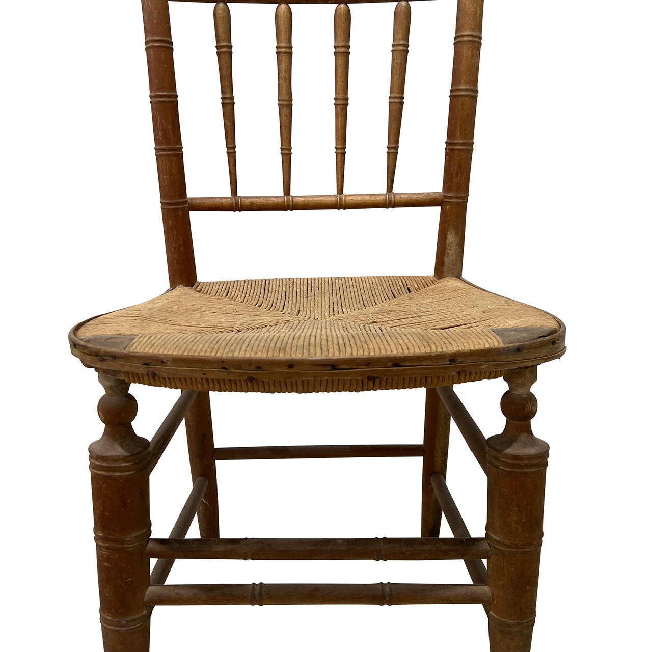 Antique Sheraton Chairs w/ Rush Seats - S/6