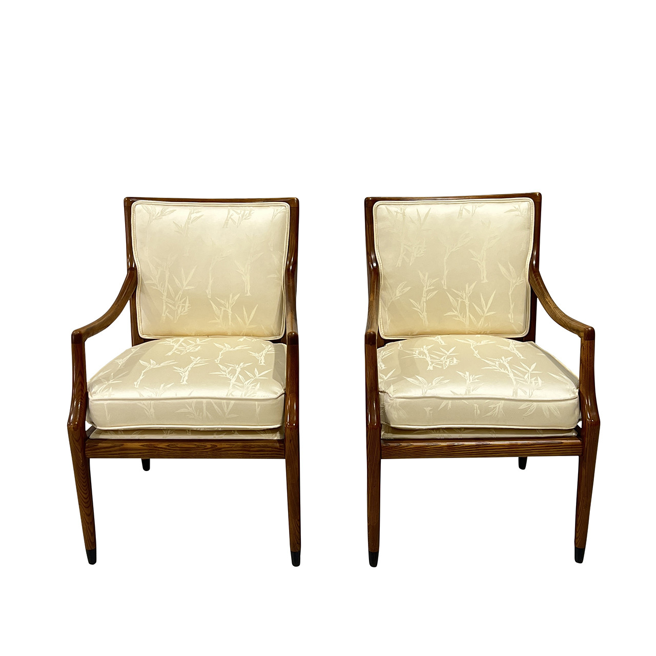 Mid-Century Arm Chairs w/ Sabots - PAIR