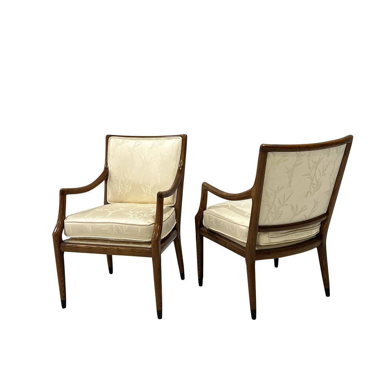 Mid-Century Arm Chairs w/ Sabots - PAIR