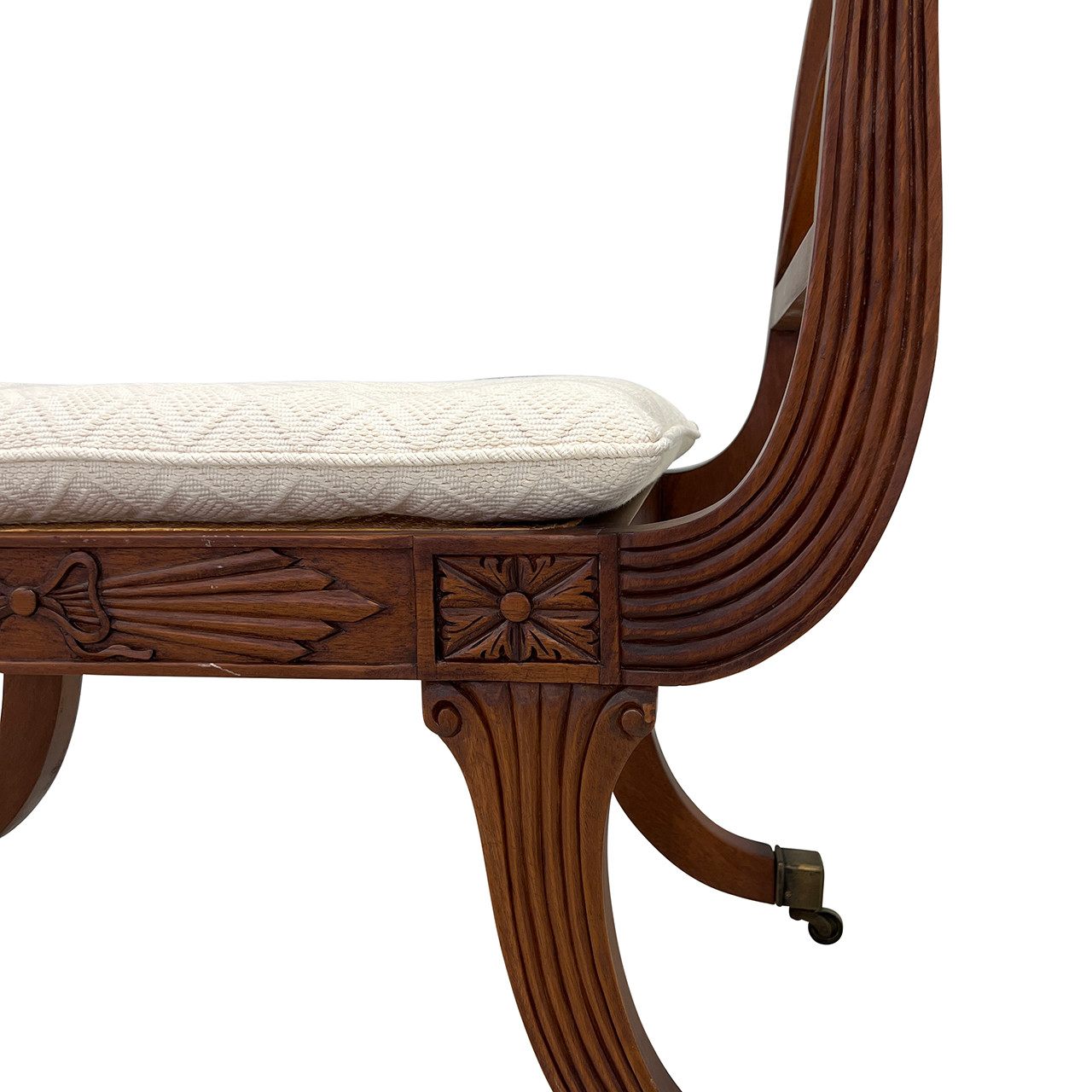 Regency Cane Bench w/ Cushion #1