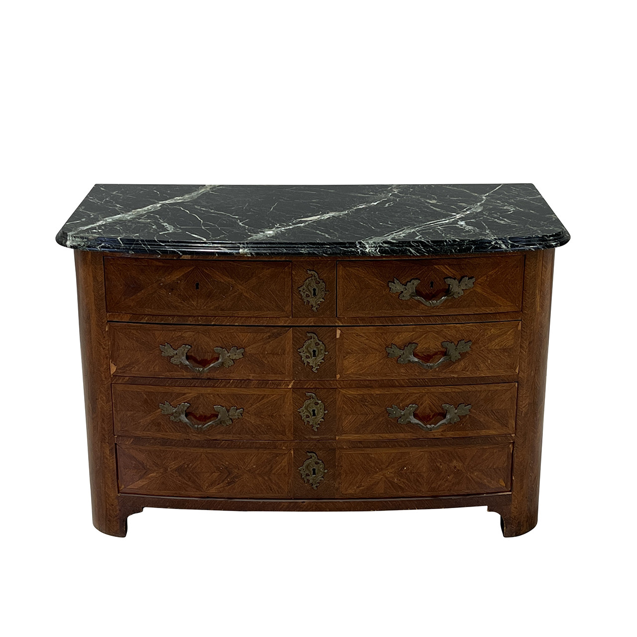 Regence Style Parquetry Commode w/ Marble Top