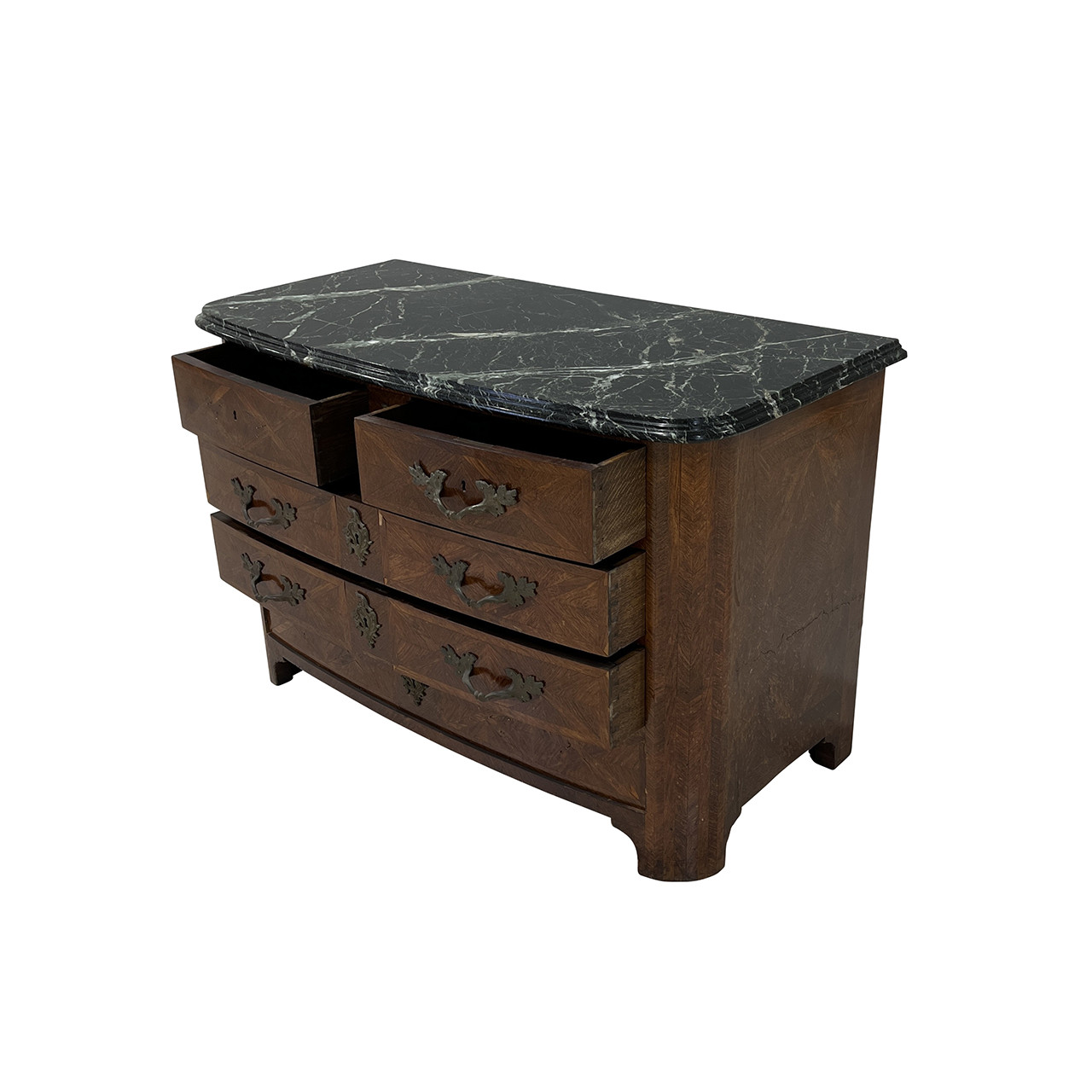 Regence Style Parquetry Commode w/ Marble Top