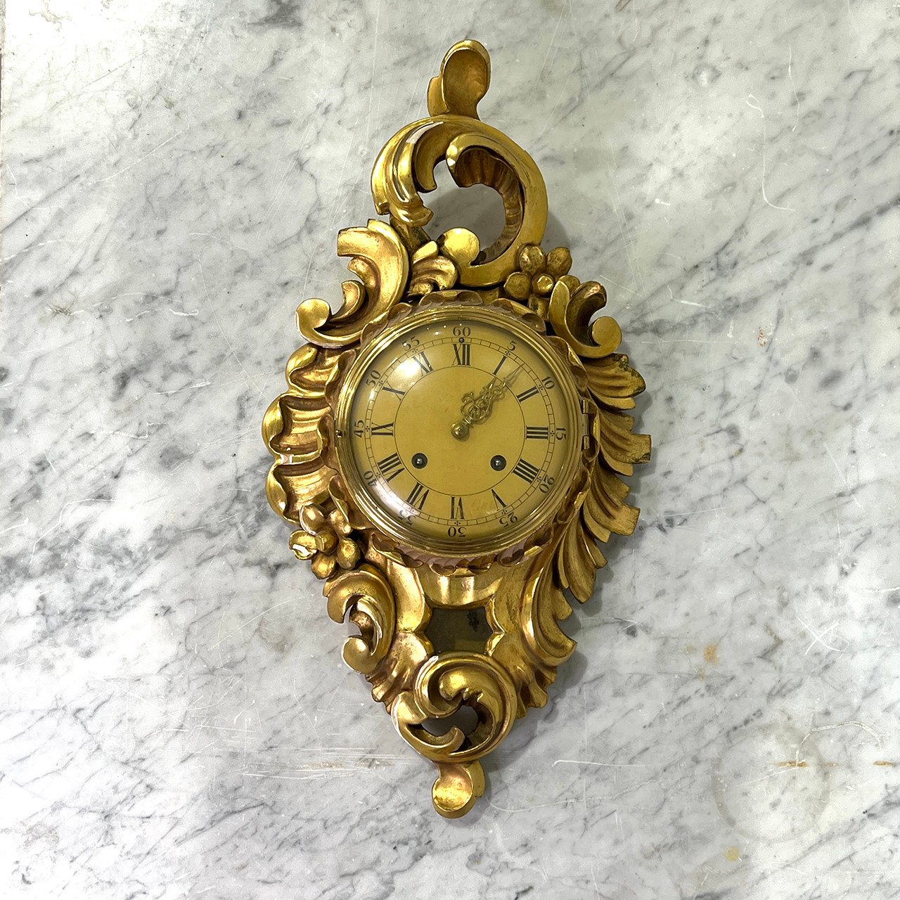 Carved & Gilded Swedish Cartel Clock