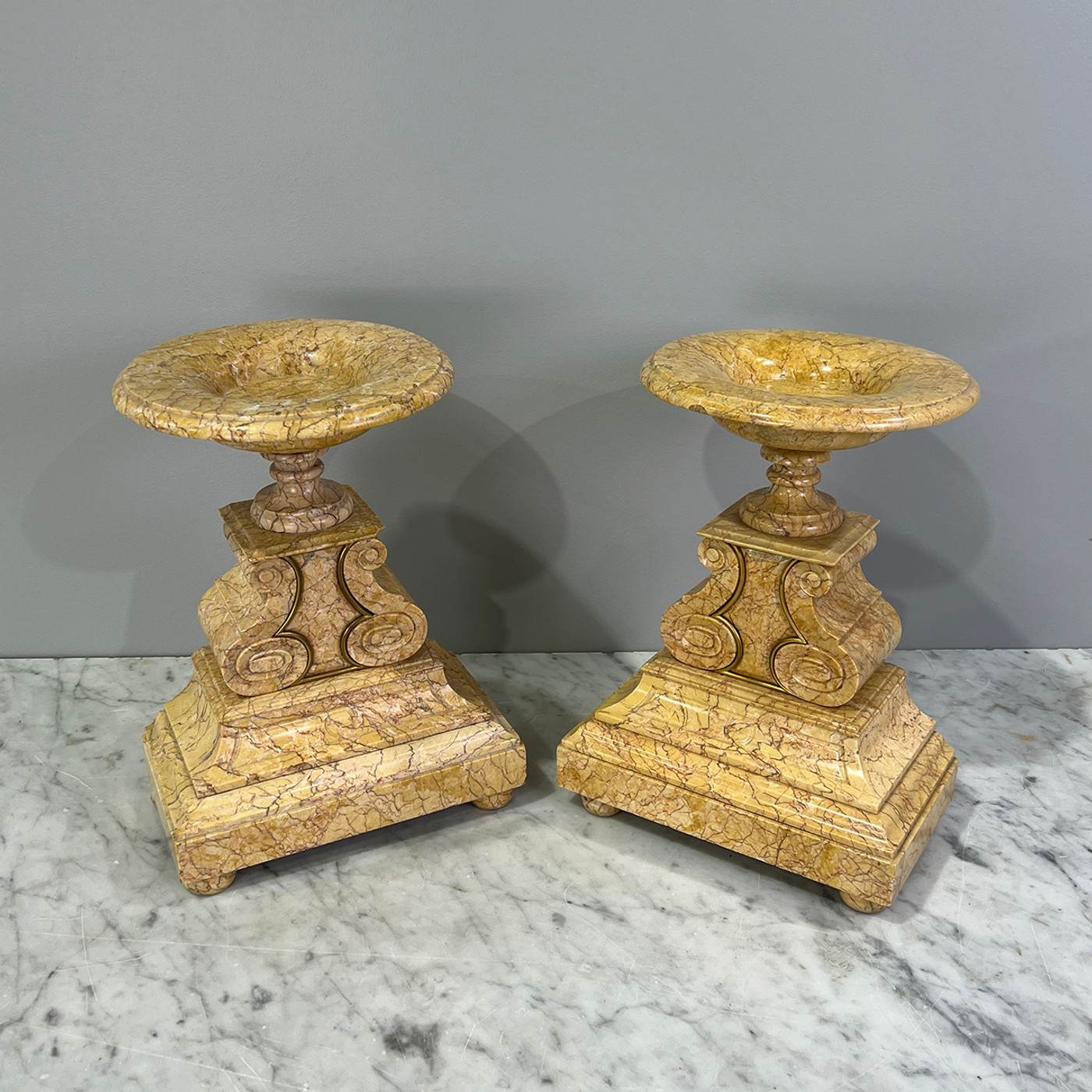 Italian Marble Tazze - PAIR