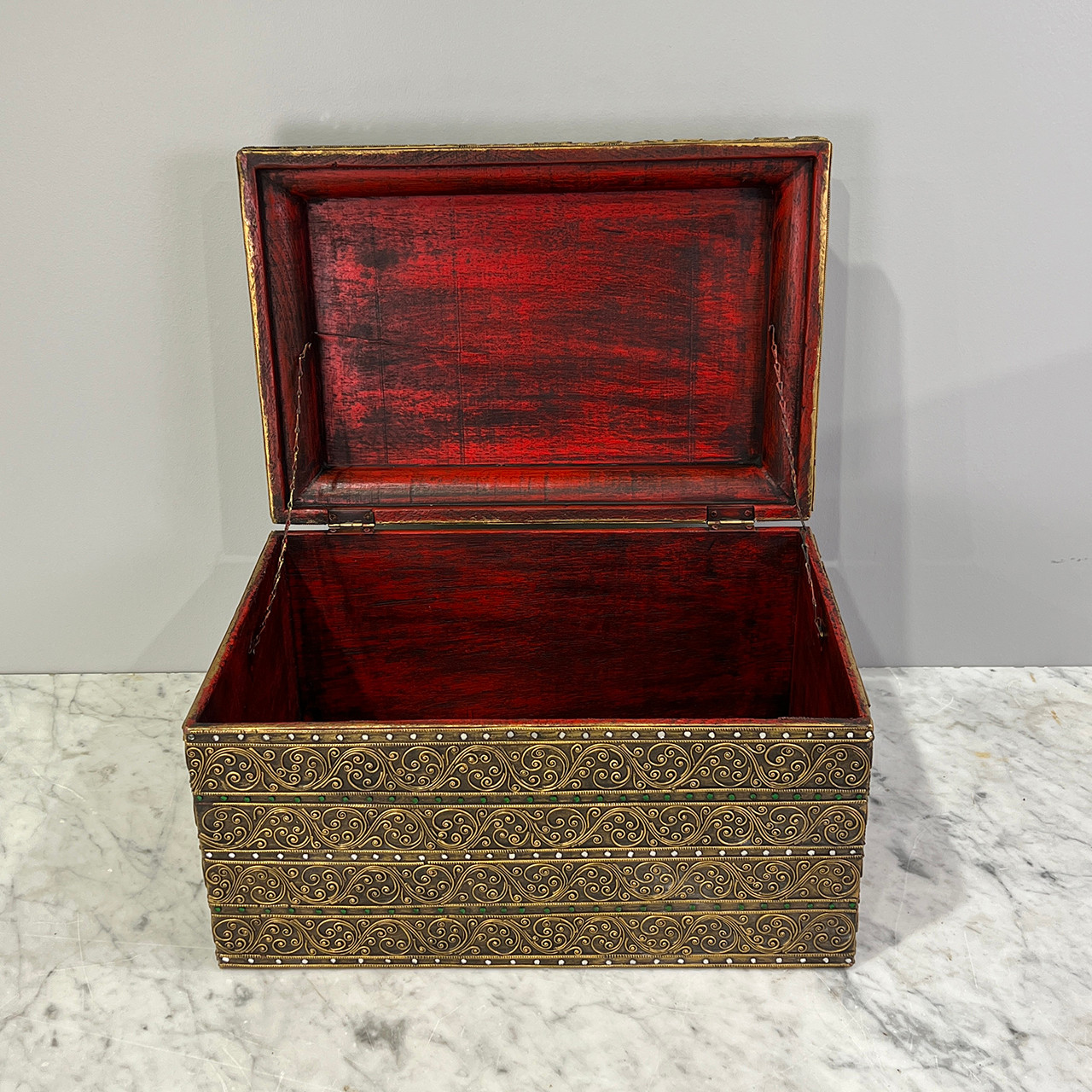 Metal & Jeweled Lided Box #2