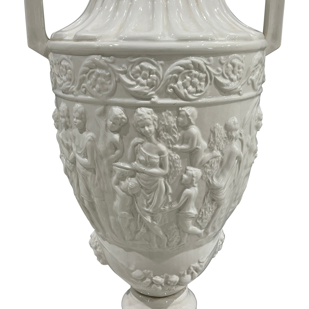 Neoclassical Style White Ceramic Urn