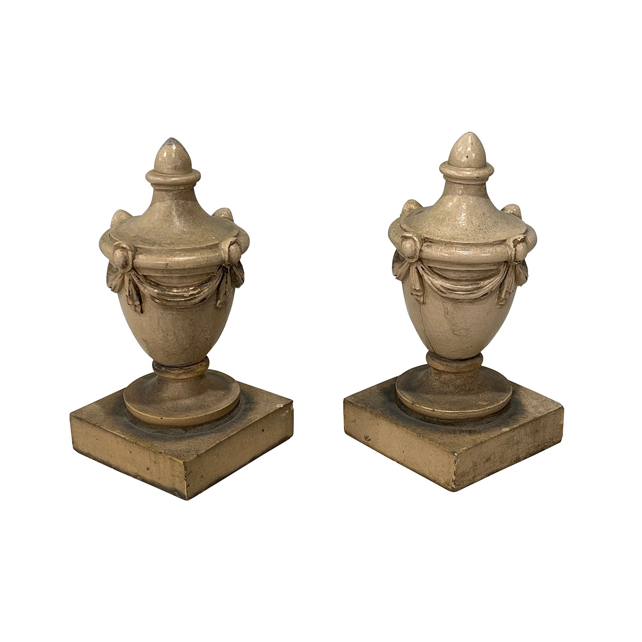Glazed Terracotta Finials - PAIR