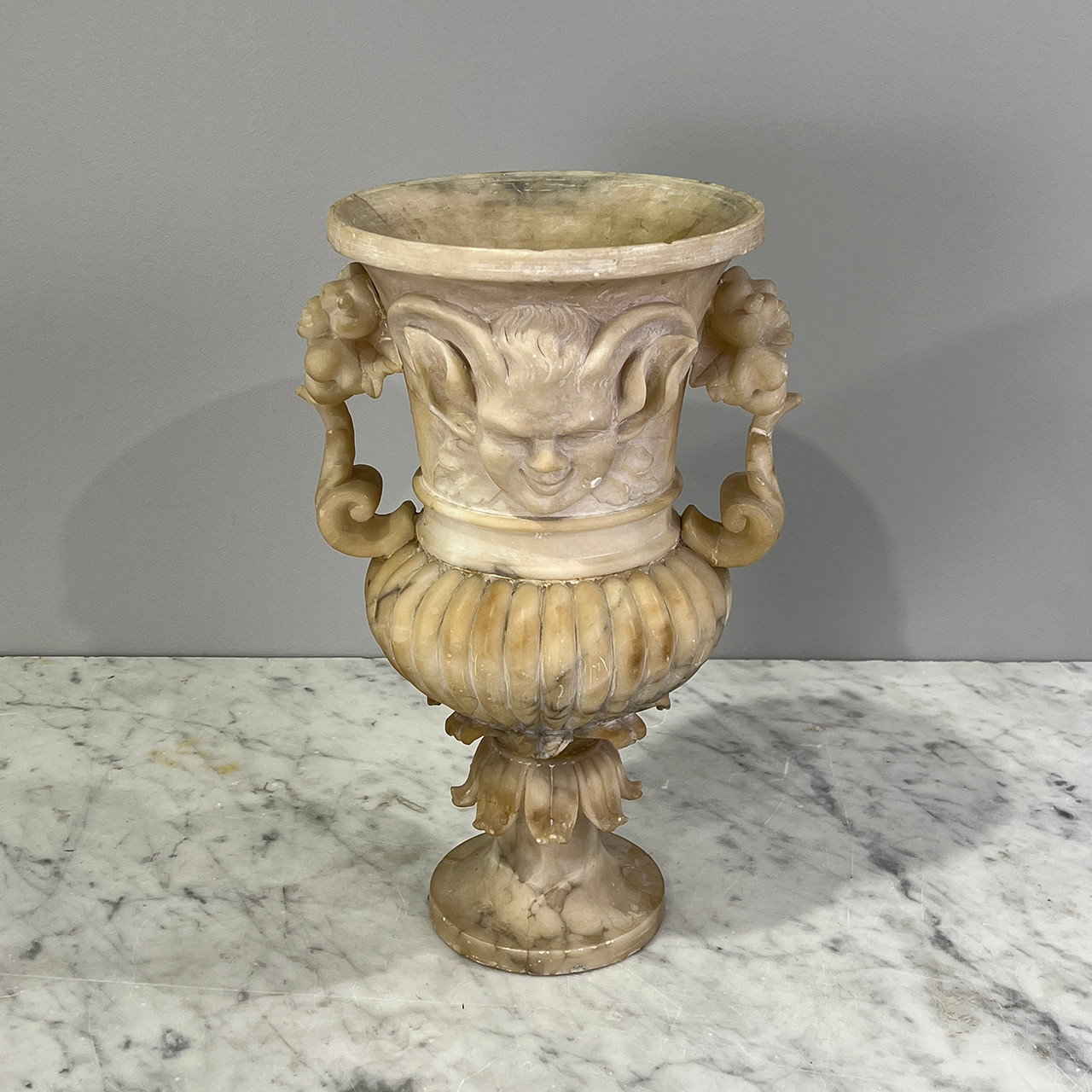 Italian Alabaster Urn, circa 1870