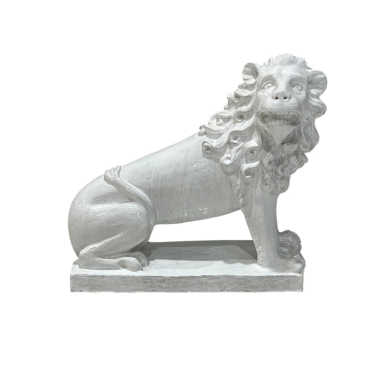 Large French Glazed Large Terracotta Lion