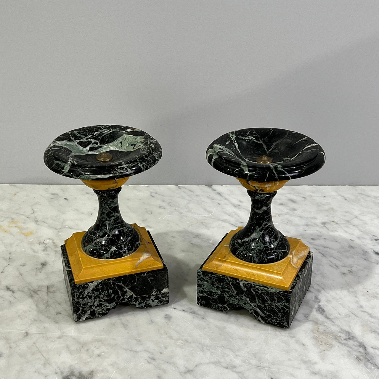 Continetnal Grand Tour Marble Garnitures - PAIR