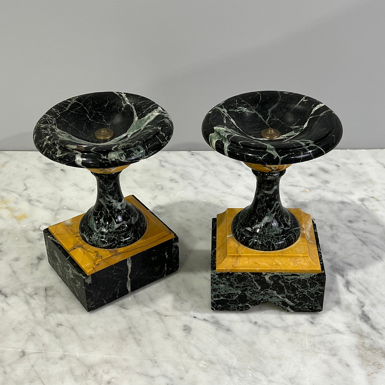 Continetnal Grand Tour Marble Garnitures - PAIR