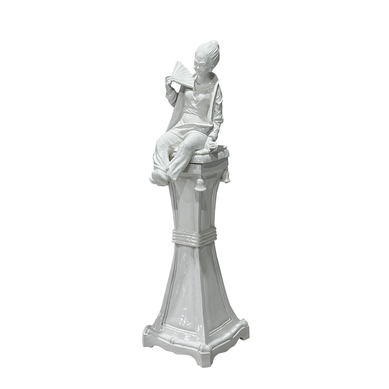 Chinoiserie Blanc De Chine Figure on Pedestal