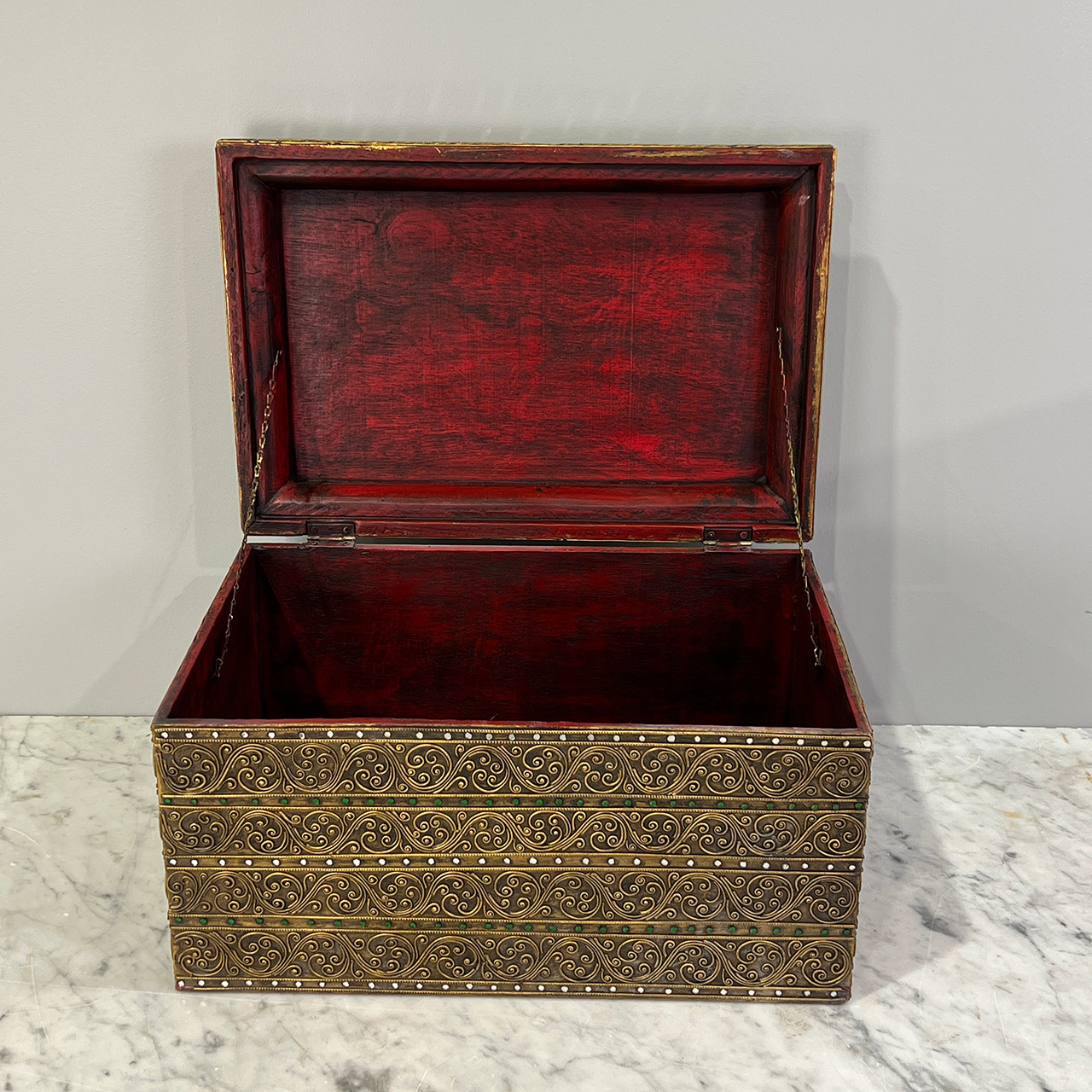 Metal & Jeweled Lided Box #1