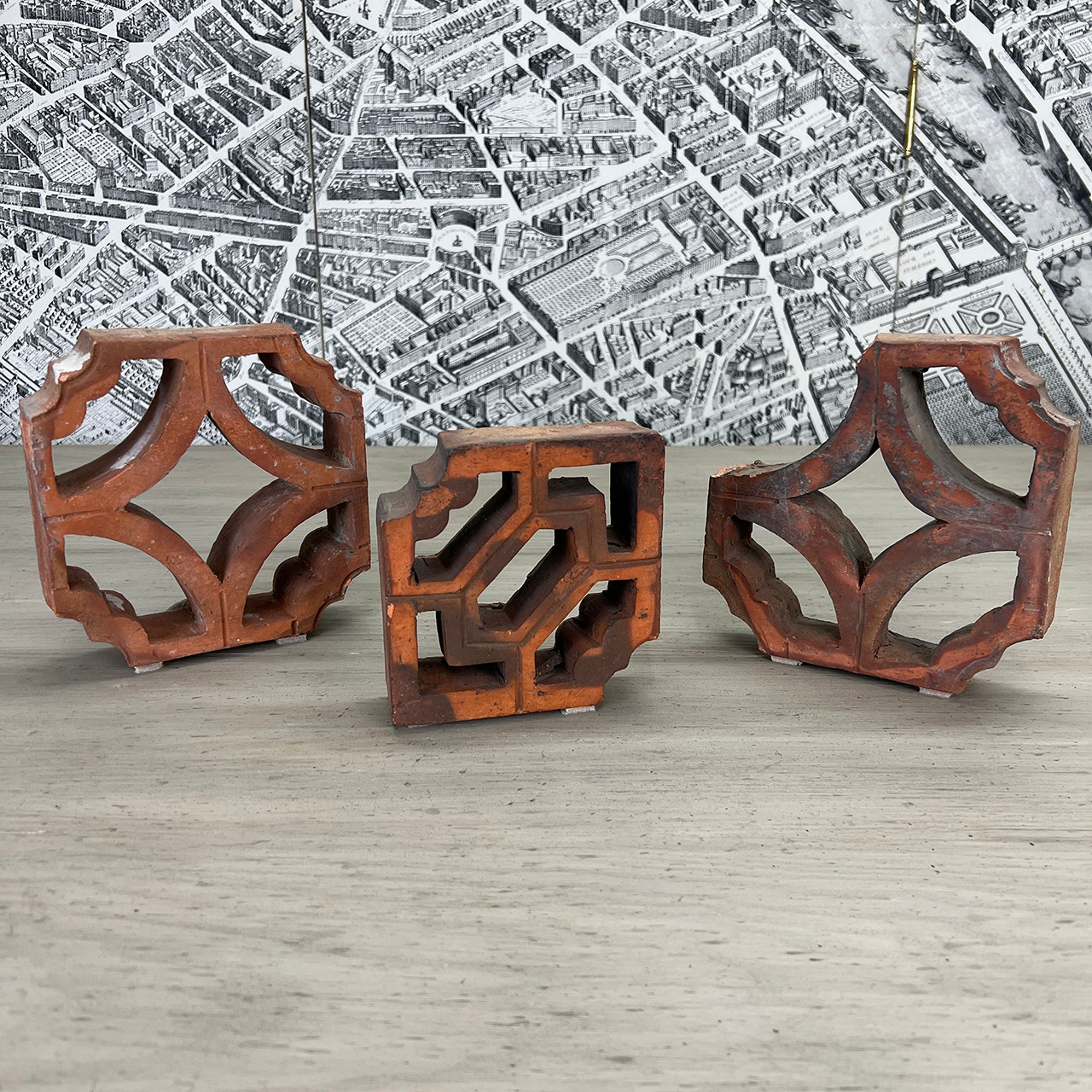 Vintage Brick Tiles - Set of 3