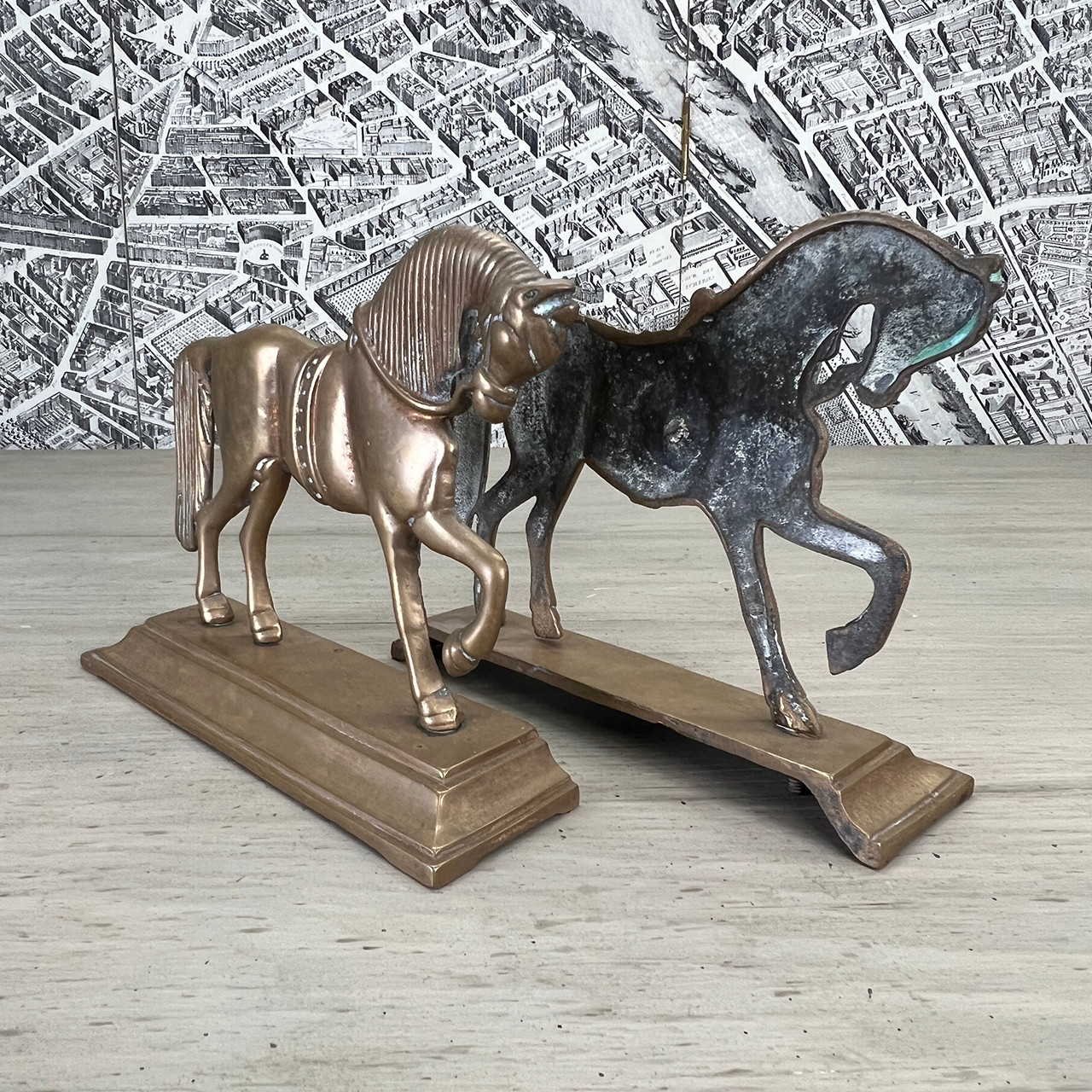 Brass Bookends in Equestrian Motif