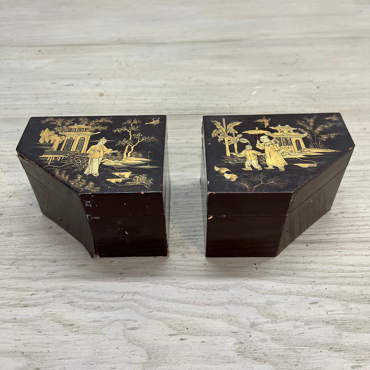 19th C. Chinoiserie Box - Mirrored Pair