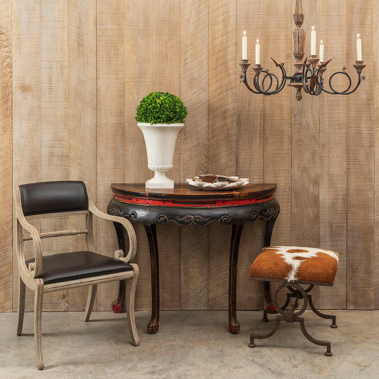 Antique Chinese Demi-Lune Console, early 20th c.