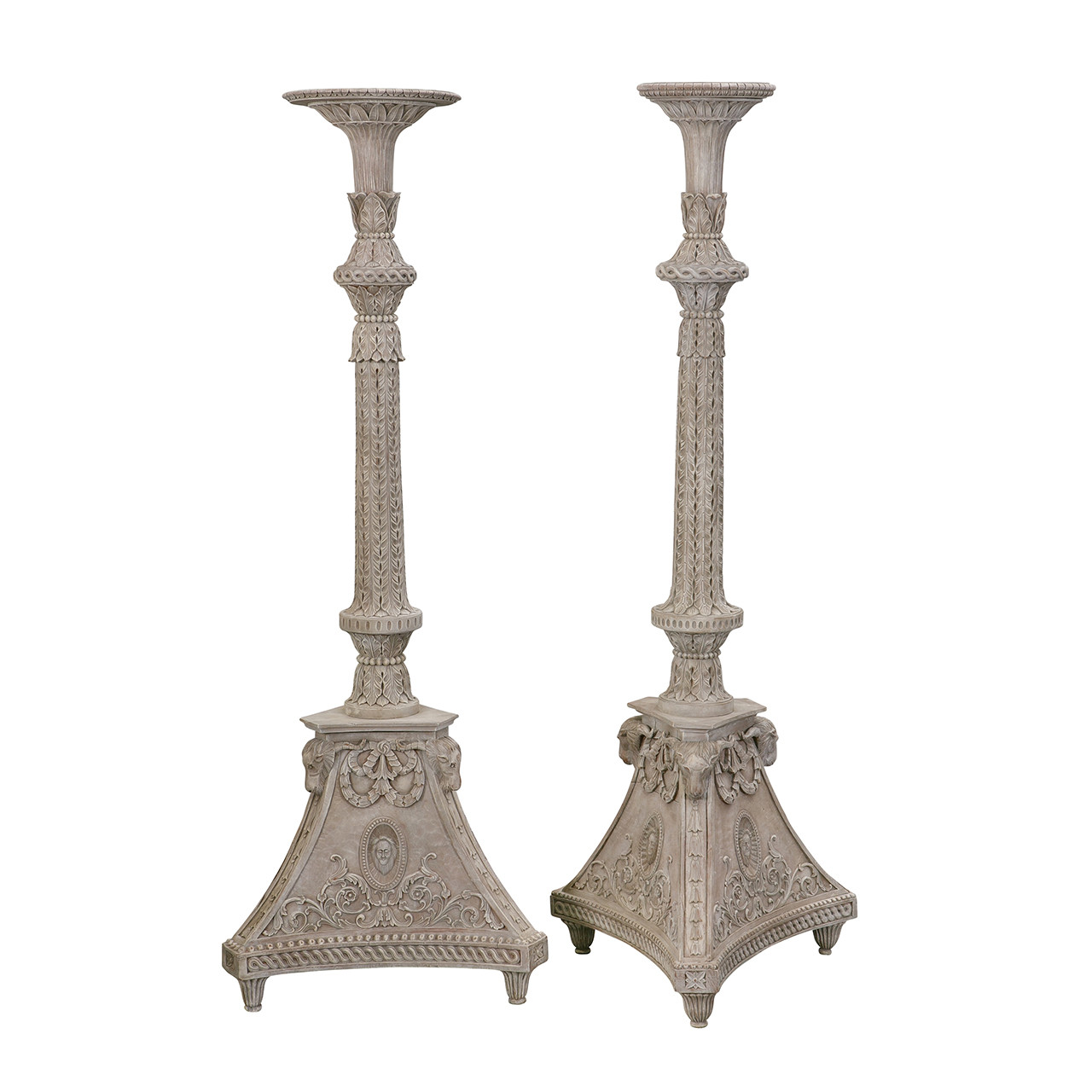 Finely Carved Torcheres (Pedestals/Stands) - PAIR