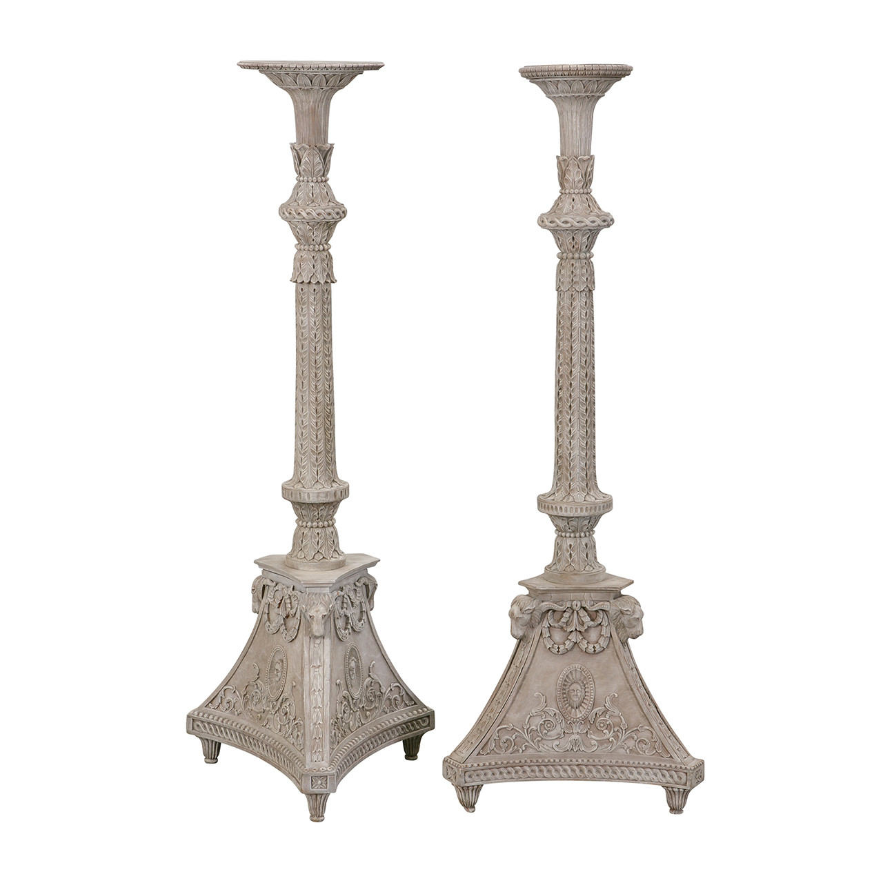 Finely Carved Torcheres (Pedestals/Stands) - PAIR