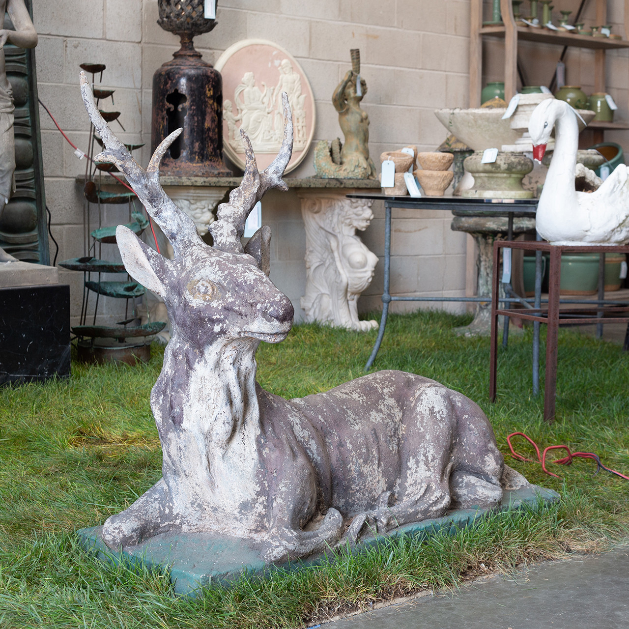 Stone Sculpture of a Stag - French late 19th. C