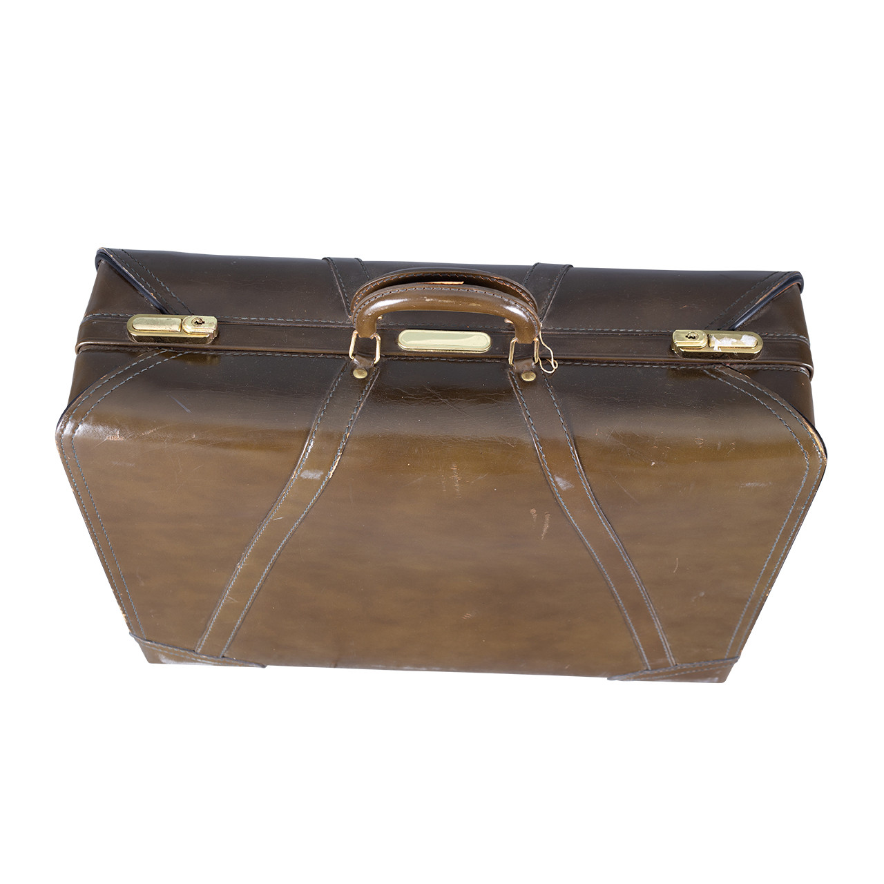 Vintage Leather Hardshell Travel Case - Large