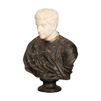 Vintage Hand Carved Marble Bust of Ceasar