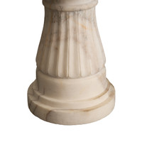 Neoclassical Style White Marble Urns on Columns - PAIR
