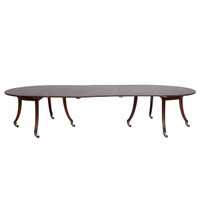 Mahogany Gateleg Racetrack Dining Table w/ Three Leaves