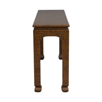 East West Raffia Wrapped Console by Harrison Van Horn