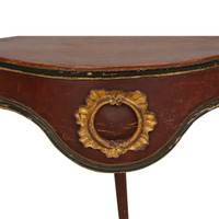 Italian Baroque Painted Wood Corner Table, Antique