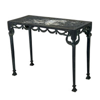 Neoclassical Outdoor Metal Console Table, Vintage #2