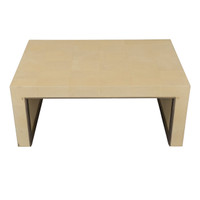 Parchment and White Bronze Cocktail Table by Lorin Marsh