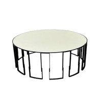 Contemporary Metal and White Lacquer Low Table by Troscan