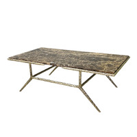 Renzo Coffee Table in Gilded Finish w/ Marble Top by Formations