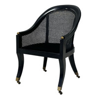 Regency Style Caned Gondola Chair on Casters