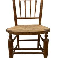 Antique Sheraton Chairs w/ Rush Seats - S/6