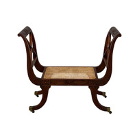 Regency Cane Bench w/ Cushion #2