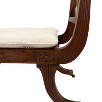 Regency Cane Bench w/ Cushion #2