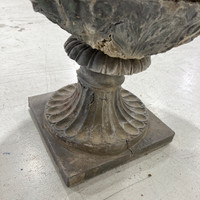 Neoclassical Lead Garden Urns - Pair