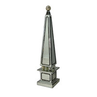 Depp Glass Neoclassical Style Mirrored Obelisk