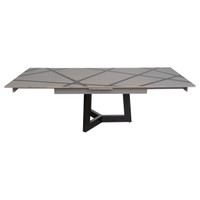 Geometric Oak Dining Table w/ Pull-Out Leaves #1
