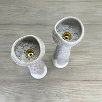 Candlestick / Vase in Lunar Glaze - Pair