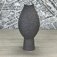 Sculpted Vase in Volcanic Glaze