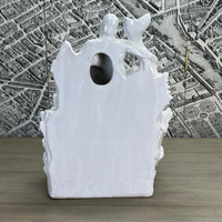 Decorative Fountain in White Glaze