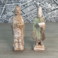 Vintage Terracotta Chinese Figure - Set of 2