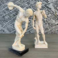 A. Santini Cast Statues of David & Discobolus - Set of 2