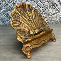 Carved & Gilded Shell Shaped Wooden Book Stand