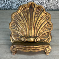 Carved & Gilded Shell Shaped Wooden Book Stand